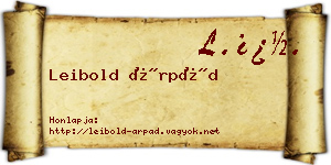 Leibold Árpád névjegykártya